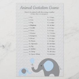 Blauer Elephant Animal Gestation Match Shower Game