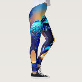 Blauer Elephant Glow Design Leggings (Rechts)