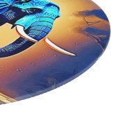 Blauer Elephant Glow Design Schneidebrett (Ecke)