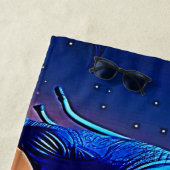 Blauer Elephant Glow Design Strandtuch (Beispiel)