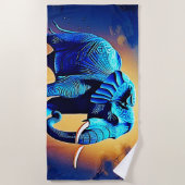 Blauer Elephant Glow Design Strandtuch (Vorderseite)