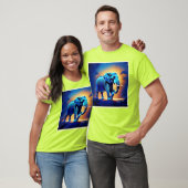 Blauer Elephant Glow Design T-Shirt (Unisex)