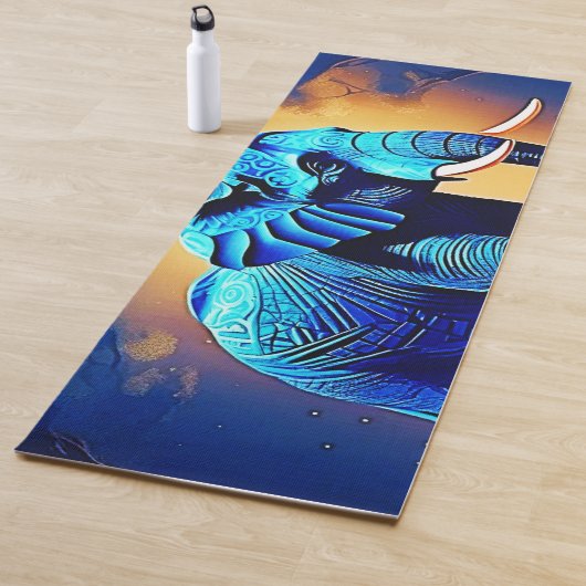 Blauer Elephant Glow Design Yogamatte (Beispiel)