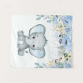 Blauer Elephant Kinderzimmer Baby Boy Tapestry Wandteppich (Vorderseite (Horizontal))