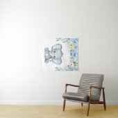 Blauer Elephant Kinderzimmer Baby Boy Tapestry Wandteppich (Beispiel (Horizontal))