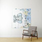 Blauer Elephant Kinderzimmer Baby Boy Tapestry Wandteppich (Beispiel (Horizontal))