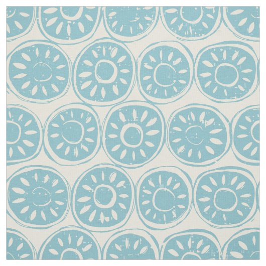 Blauer Elfenbein Stoff (Muster)