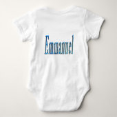 Blauer Emmanuel-Name, Baby Strampler (Rückseite)