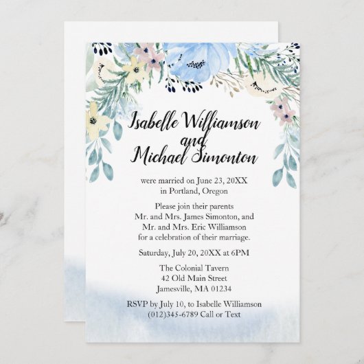 Blauer Empfang Einladung (Vorne/Hinten)