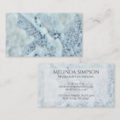 Blauer Engel mit Blumen Visitenkarte (Vorne/Hinten)