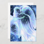 Blauer Engel mit Sternen Einladung (Vorne/Hinten)