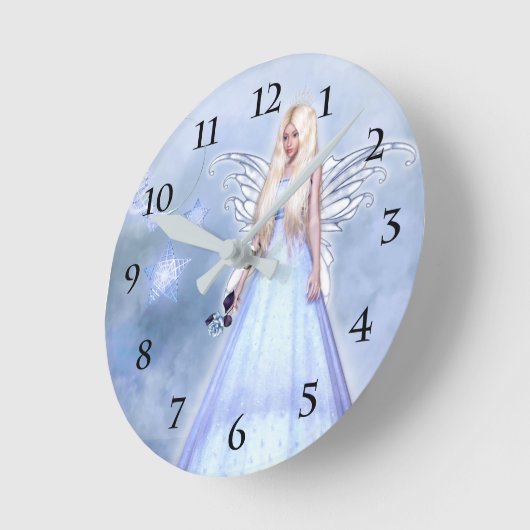 Blauer Engel Runde Wanduhr (Winkel)