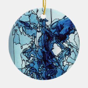 Blauer Engel Schmuck Keramik Ornament