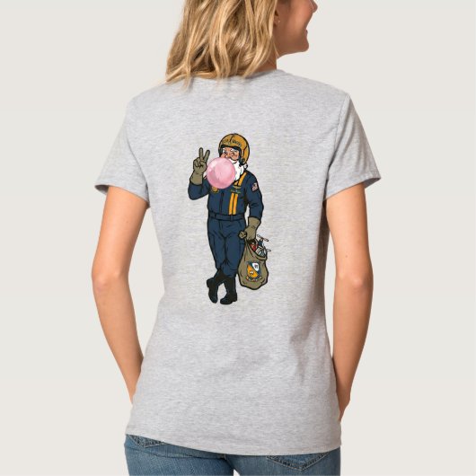 Blauer Engel Weihnachtsmann  T-Shirt (Rückseite)