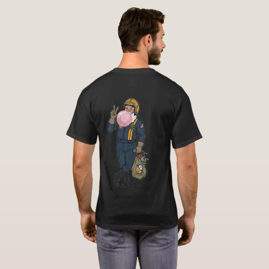 Blauer Engel Weihnachtsmann T-Shirt (Schwarz voll)