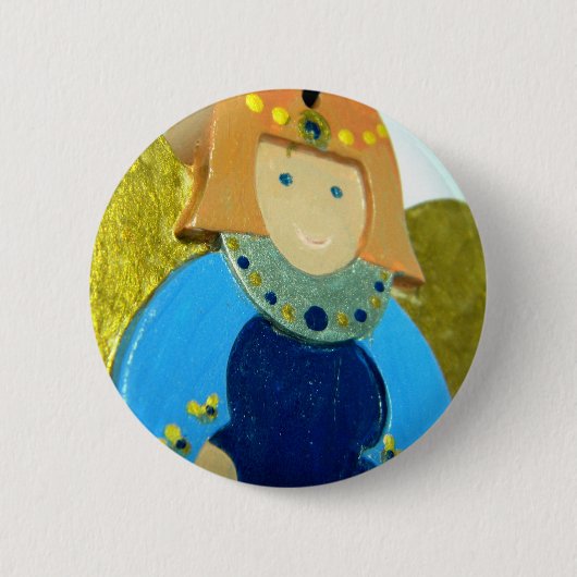 Blauer Engels-Verzierung II Button (Vorderseite)