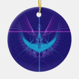 Blauer Engels-Weihnachtsverzierung Keramikornament