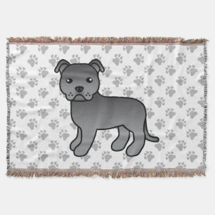 Blauer English Staffordshire Bull Terrier Hund Decke
