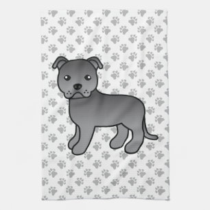 Blauer English Staffordshire Bull Terrier Hund Geschirrtuch