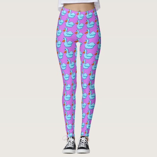 Blauer Ente Leggings (Vorderseite)