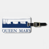 Blauer Entwurf 1936 Queen Marys 2 Gepäckanhänger (Vorderseite horizontal)