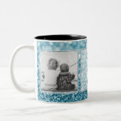Blauer Entwurf des Glitzer-2 der Bild-w/Text Ihre Zweifarbige Tasse (Links)