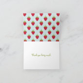 Blauer Erdbeerkleiner kuchen danken Ihnen kardiert Dankeskarte (Innenseite)