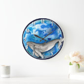 Blauer Erdwal Große Wanduhr (Zuhause)