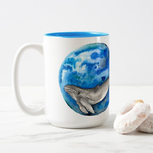 Blauer Erdwal Zweifarbige Tasse (Mit Donut)