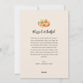 Blauer Erntedank der Herbsternte Feiertagskarte (Rückseite)