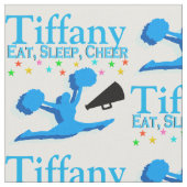 BLAUER ESSEN, SCHLAFEN, KIRCHE PERSONALISIERT FABR STOFF (Nahaufnahme)