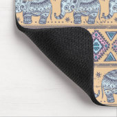 Blauer ethnischer Elefant-Stammes- Muster Mousepad (Ecke)