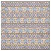 Blauer ethnischer Elefant-Stammes- Muster Stoff (Muster)