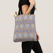 Blauer ethnischer Elefant-Stammes- Muster Tasche (Von Nahem)