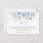 Blauer Eukalyptus Boy Taufe RSVP Karte (Vorderseite)