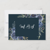 Blauer Eukalyptus floral RSVP Karte (Rückseite)