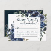 Blauer Eukalyptus floral RSVP Karte (Vorne/Hinten)