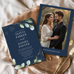 Blauer Eukalyptus Foto Grüne Hochzeit Einladung