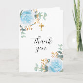 Blauer Eukalyptus-Foto-Taufe Dankeskarte (Vorderseite)