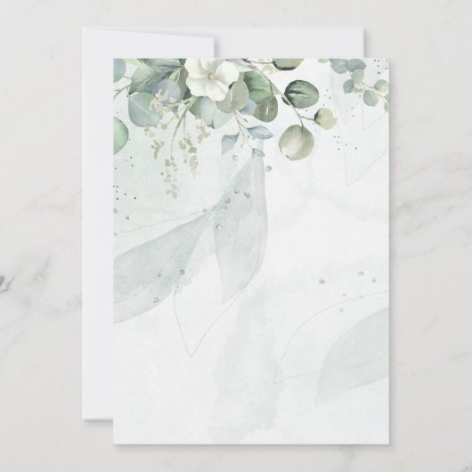 Blauer Eukalyptus-Grüne Hochzeit Einladung (Rückseite)