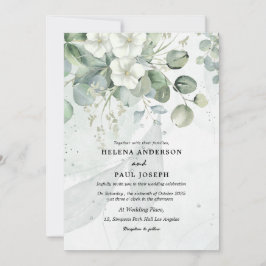 Blauer Eukalyptus-Grüne Hochzeit Einladung