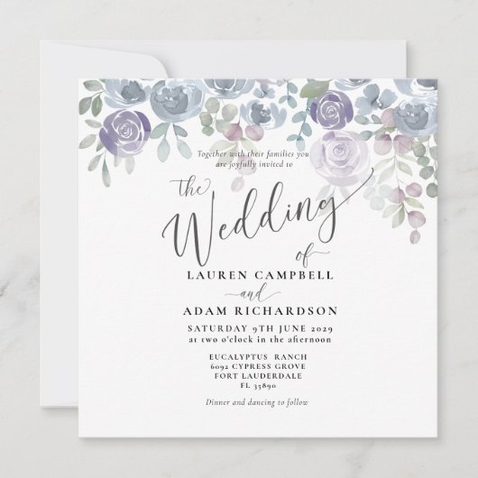 Blauer Eukalyptus-Hochzeitsempfang (Vorderseite)