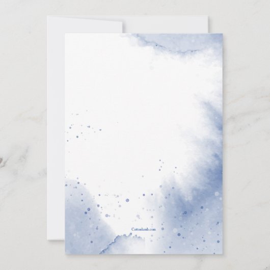 Blauer Eukalyptus von Hand bemalt Einladung (Rückseite)