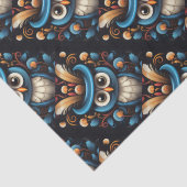 Blauer Eule Seidenpapier (Detail)