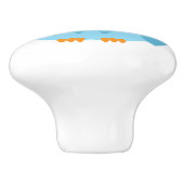 Blauer Eulen-Türknauf Keramikknauf (Seitenansicht)