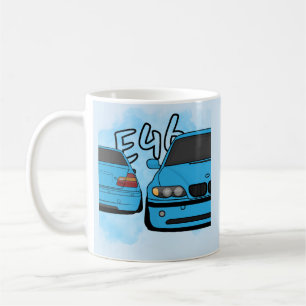 Blauer europäischer Sportlimousinen-Cartoon-Auto-E Kaffeetasse