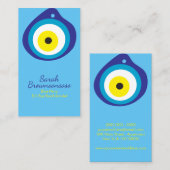 Blauer Evil Eye Bead Amulet Visitenkarte (Vorne/Hinten)