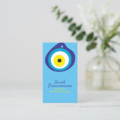 Blauer Evil Eye Bead Amulet Visitenkarte (Stehend Vorderseite)