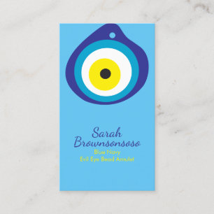 Blauer Evil Eye Bead Amulet Visitenkarte