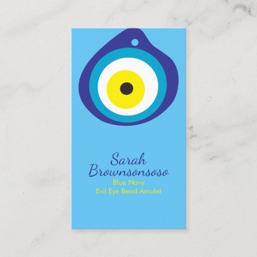 Blauer Evil Eye Bead Amulet Visitenkarte (Vorderseite)